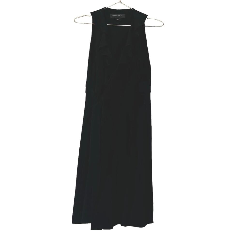 Jones New York Black Ruffle Trim Sleeveless Wrap Dress - Size 12